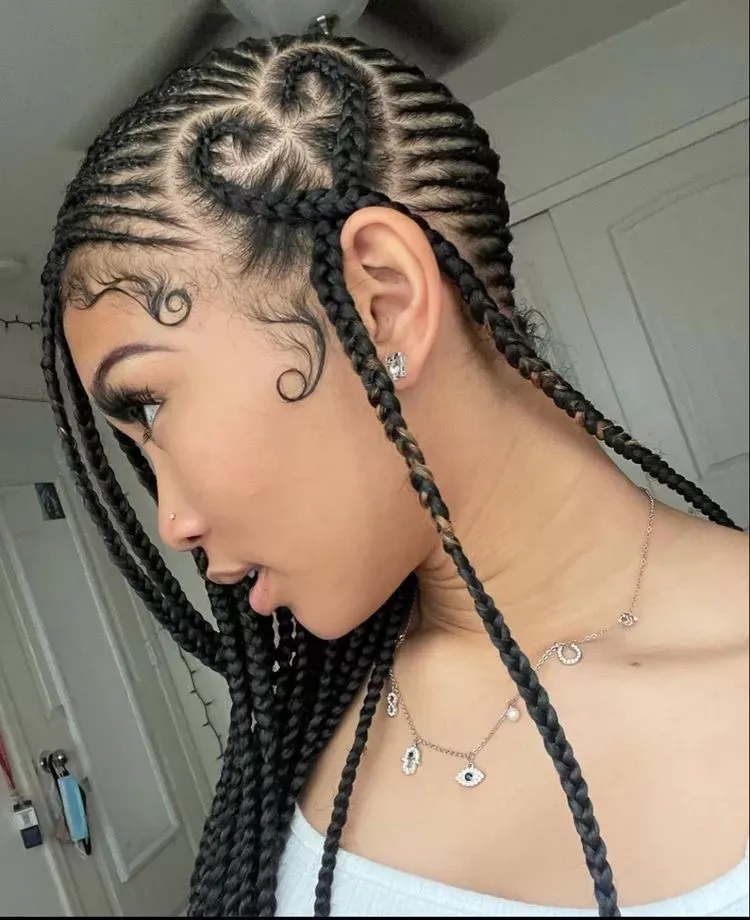 Beautiful Lemonade Braids With Heart Hairstyles 2022