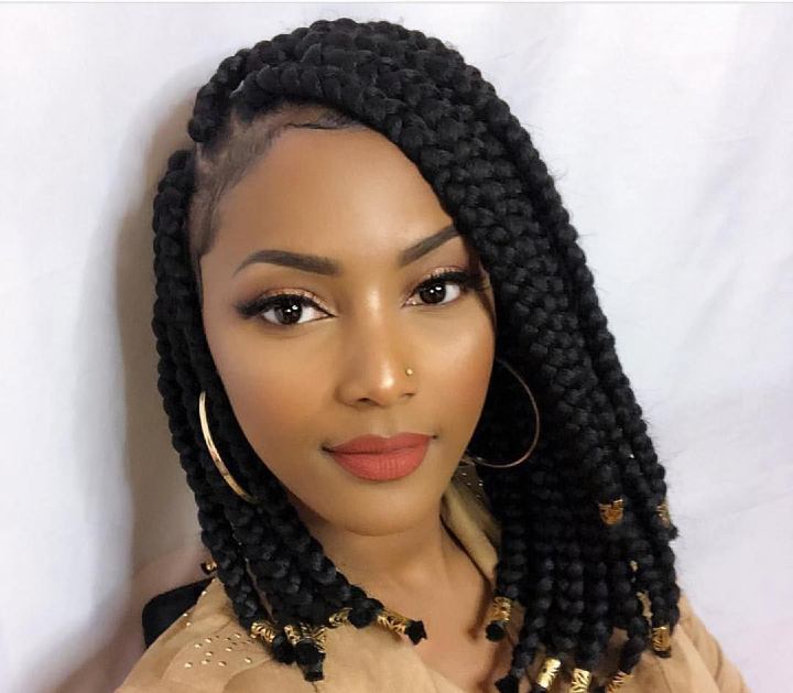 22. Box Braids Lob